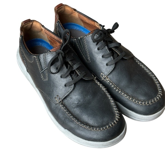 Clarks Mens Driftway Low Boat Shoes Oxford Black Brown Size 10.5 - Picture 10 of 10